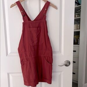 Washed Maroon 100% Cotton Overall Shorts from Japan Sz 4